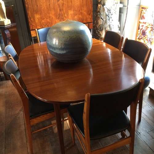 Ole Wanscher (Danemark) - Table en acajou Design à allonges - "Rungstedlund" Collection + 2 allonges en acajou d'origine (2 x 65cm)
