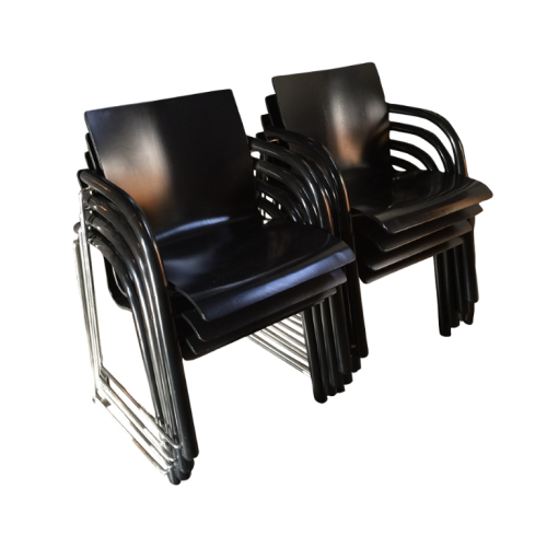 Thonet Frankenberg édition "série 8 de chaises Design empilables de Ulrich Böhme & Wolf Schneider" - "modèle S 320"