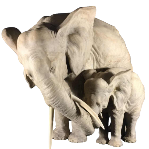 Cacciapuoti (assigned to) animal sculpture " Elephants" terracotta, circa 1940