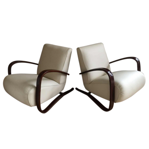 Jindrich Halabala pour THONET, Paire de fauteuils Art Déco modèle H269 - circa 1930