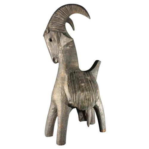 Dominique Pouchain " Goat ", large ceramic sculpture 22 inches, circa 1990