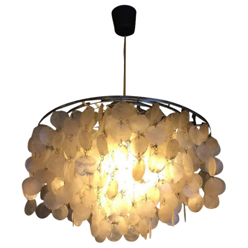 Verner Panton, chandelier " Fun " 10DM " for J. Lüber AG, mother of pearl, 1964