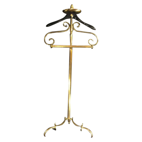 ICO PARISI for Fratelli Reguitti, brass & wood Valet Stand Dressboy, Style Design Hollywood Regency, circa 1950