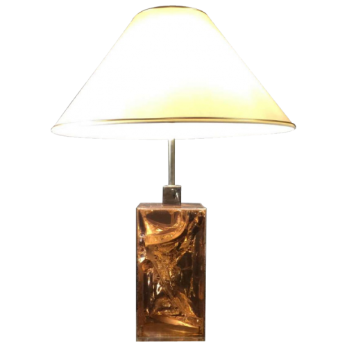 Willy Rizzo, table lamp PRISM " rock crystal ", resin & silvered bronze, circa 1970