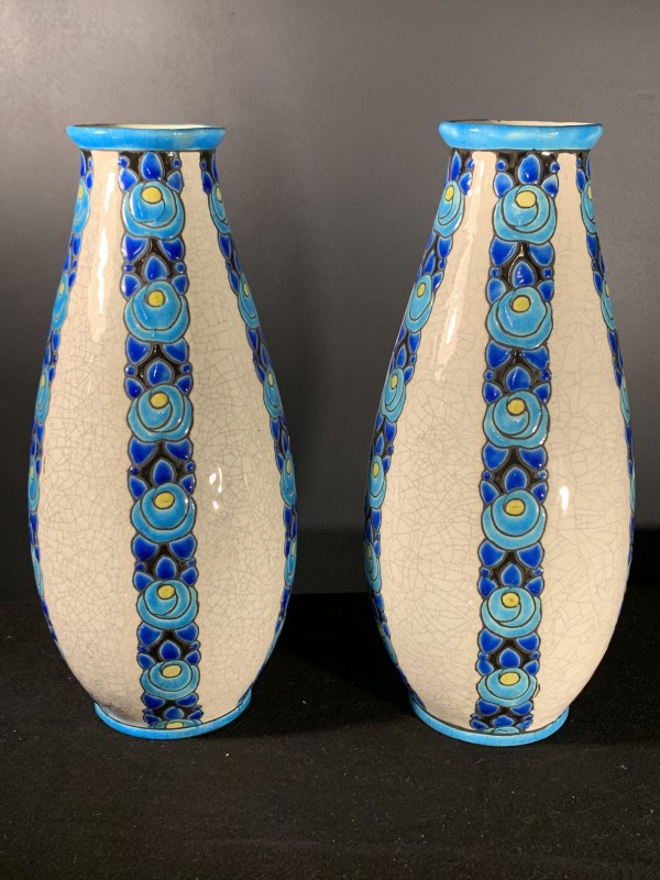Charles Catteau Pour Boch Freres Keramis D704 805 Pair Of Art