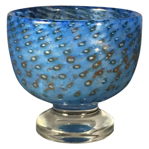 BERTIL VALLIEN pour KOSTA BODA Sweden, Vase bleu en verre, numéroté 57529