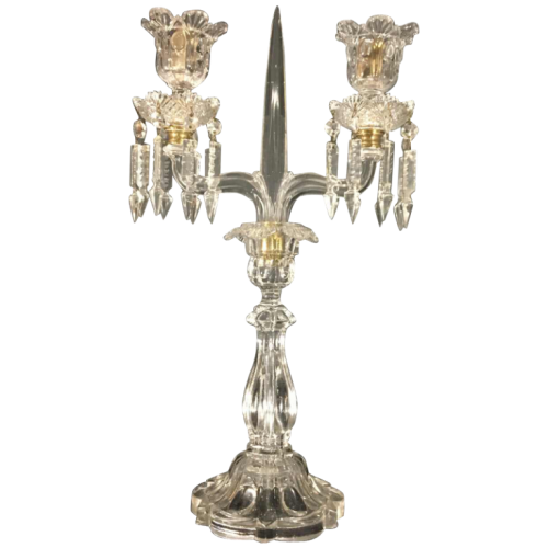 Baccarat Crystal Candelabra with 2 candleholder and 1 dagger