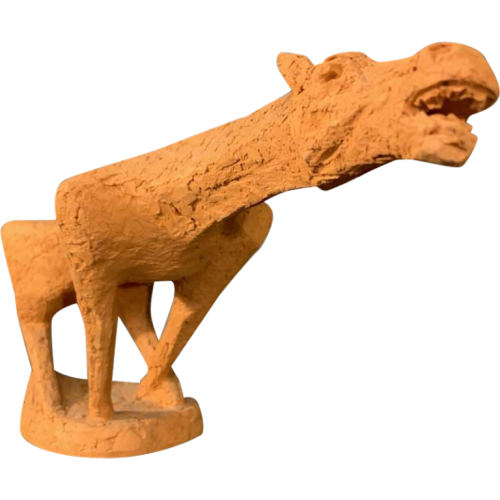 MARIO PERUGGINI, Sculpture animalière Cheval, Terre Cuite, Pièce Unique, 1960s