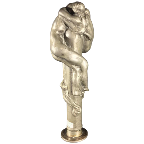 OMER DIERICKX, Rare Art Nouveau Seal Stamp Stamp, pewter nudes sculpture, 1900s