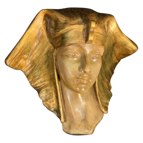 G. CARLI " Cleopatra ", Art Deco Woman Polychrome Terracotta Sculpture, 1930s