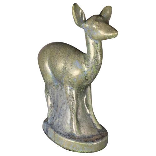 Thierry Van Rijswijck for Roger Guérin, Art Deco Stoneware Animal sculpture, Fawn / Doe, 1930s