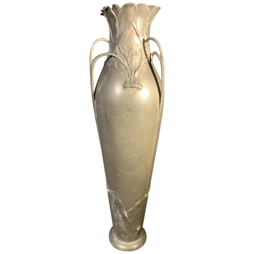 HUGO LEVEN for Kayserzinn - Art Nouveau floral pewter vase N° 4299, 1900s