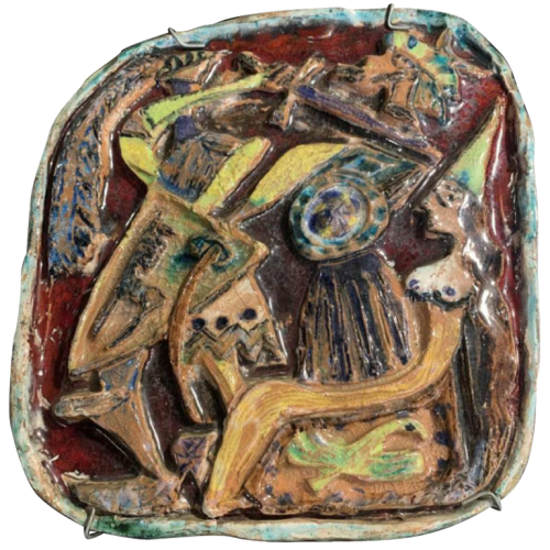 GIOVANNI DE SIMONE " Orlando il Saladino " Early Abstract Italian / Sicilian Pottery 1960s