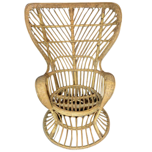 GIO PONTI & LIO CARMINATI Fauteuil en rotin ' Paquebot Conte Biancamano ' 1950s