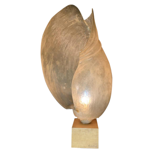MARIKA CARNITI BOLLEA "LIMNEA IL MARE" Important 70s fiberglass resin shell large lamp (48 inch)