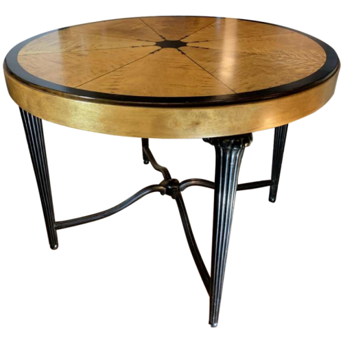 SUE ET MARE (attributed) Art Deco Inlaid Sycamore Ebony Side Table, 1920s