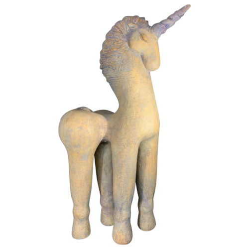 KATARZYNA NOWAK, Important Sculpture "UNICORN" Licorn Horse Terracotta 2010s