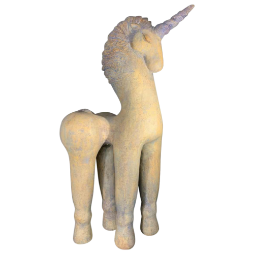 KATARZYNA NOWAK, Importante Sculpture "UNICORN" Licorne Cheval Terre Cuite 2010s