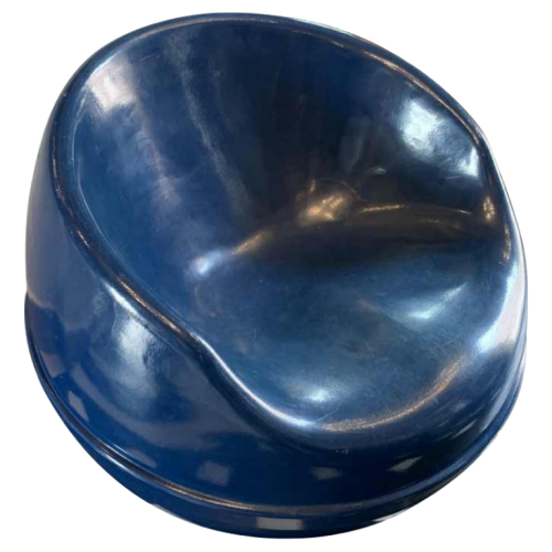 Fauteuil " Boule " Bleu Vintage en Polyster, Style Ball Chair EERO AARNIO, 1970s