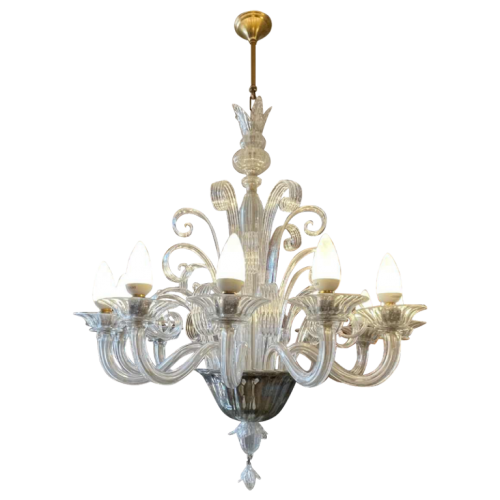 BAROVIER & TOSO / MURANO, Venetian glass chandelier, 12 light arms, 1970s