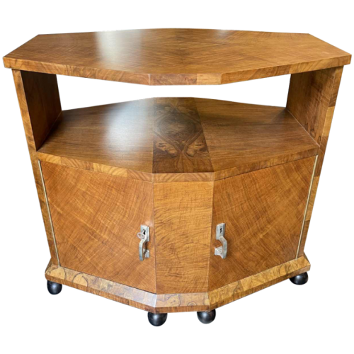 DE COENE FRERES, Modernist furniture / Bar / Table / Cabinet, Walnut burl, 1925