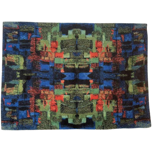 RITVA PUOTILA, GILDE MUSTER edition, Abstract Pure Wool Rug Carpet, ca 1965