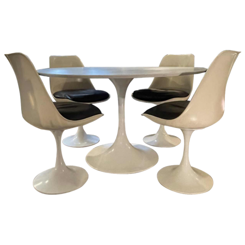 Set Table and 4 Chairs " Tulip ", High Quality, Knoll ?, ca 1960/70s