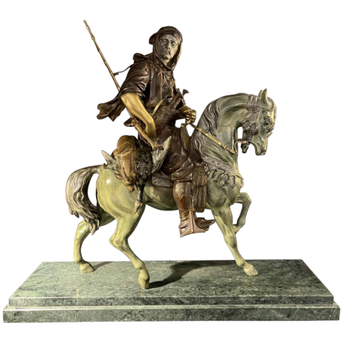 Emile Guillemin & Alfred Barye (after) " Arab rider, return from hunting " Arabist Orientalist Horse Sculpture