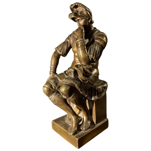 SAUVAGE Ron Liod - Bronze H. LUPPENS Sculpture " Lorenzo de Medici " d'après MichelAngelo, vers 1890