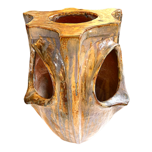 ARTHUR CRACO, Planter Vase, Symbolist Art Nouveau Sculpture Stoneware, ca 1910