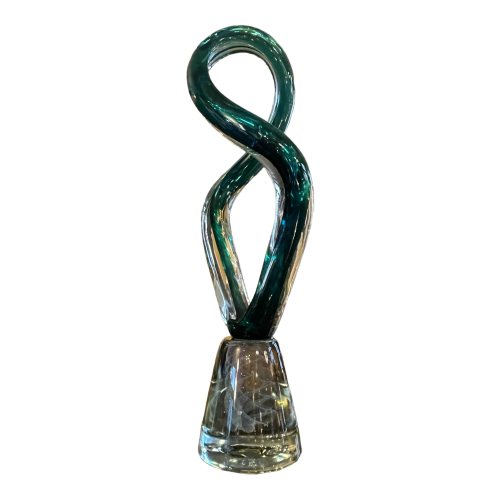 ROBERT PIERINI " Twist " Large Glass Sculpture (70cm), Filigree Base, 1995