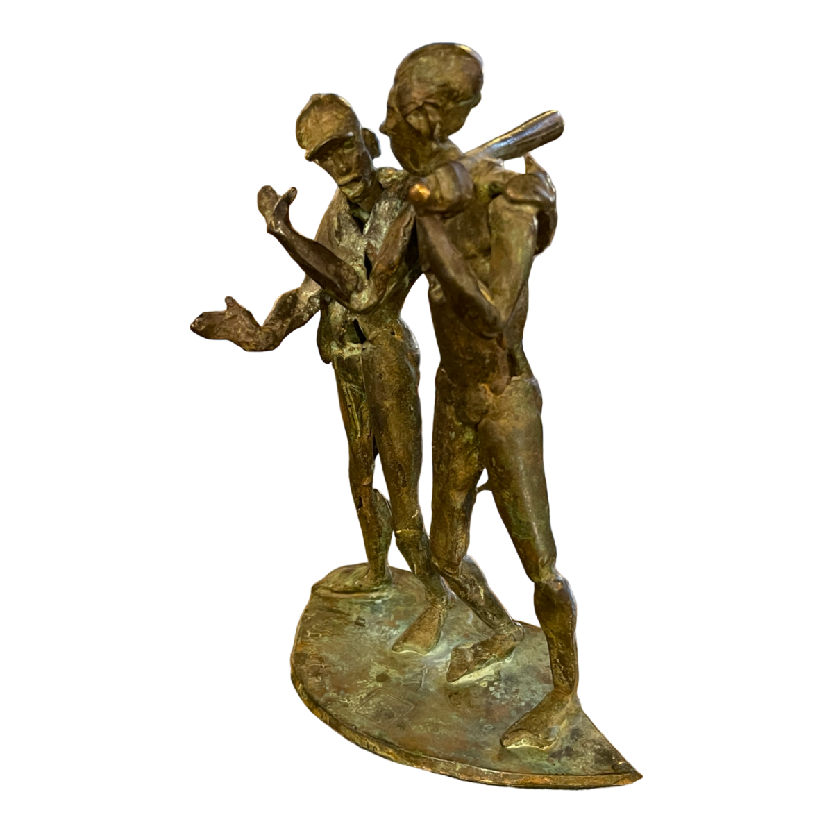 Jean Delcourt " Joueurs de Baseball ", sculpture en bronze, cire perdue