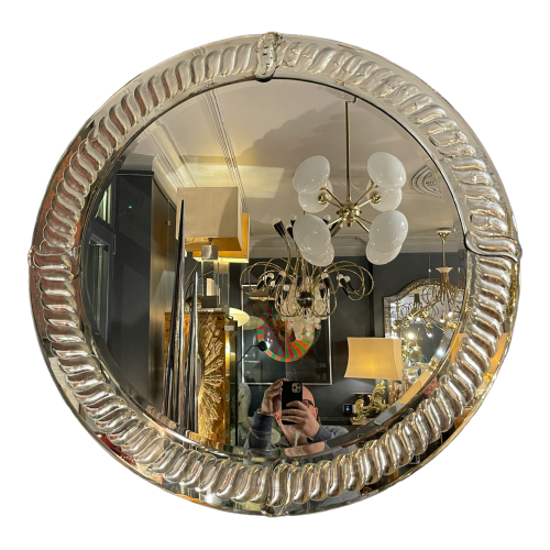 OLIVIER DE SCHRIJVER, grand miroir rond (90cm) façon mercure ancien