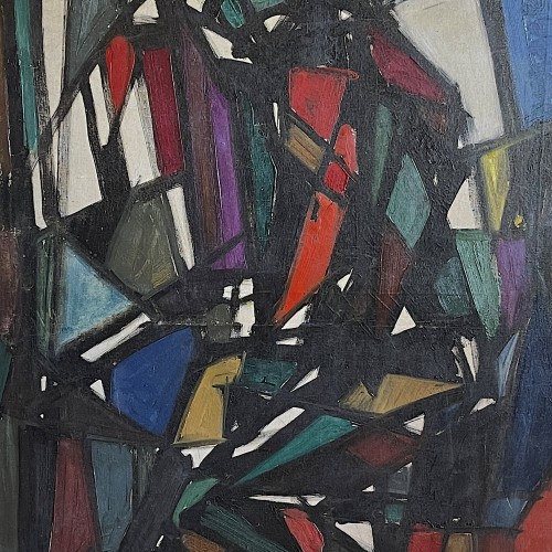 FERDINAND VONCK, abstract painting, oil on canvas, ca 1950