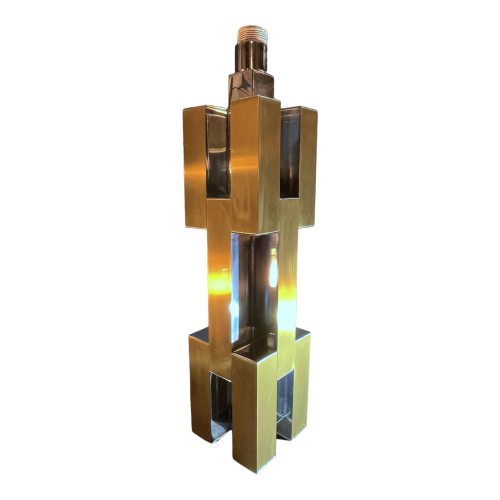 Gaetano SCIOLARI " Building Skyscraper " table lamp, brutalist sculpture 1960s