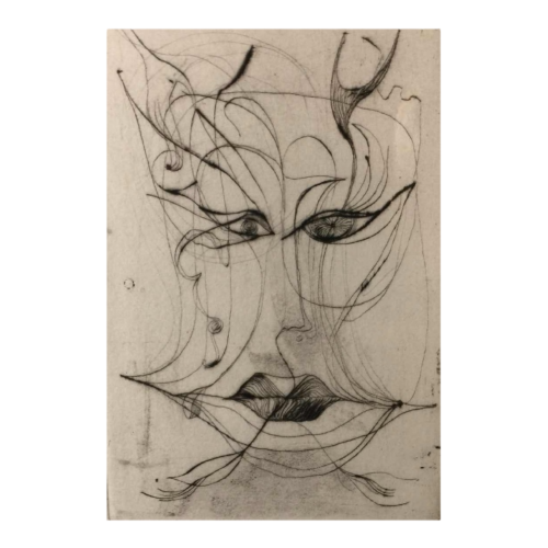Anne Body "Jezebel" surrealist expressionist engraving on paper 4/7, signed and dated 1961