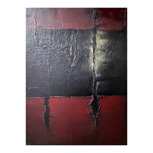 MACKOWIAK ERWIN "Tiss" Belgian abstract painting, oil on canvas, 1962