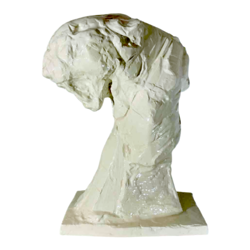 PATRICK VILLAS / Royal Boch ‘Panther bust’ Art Deco style, white ceramic sculpture, ca 2000