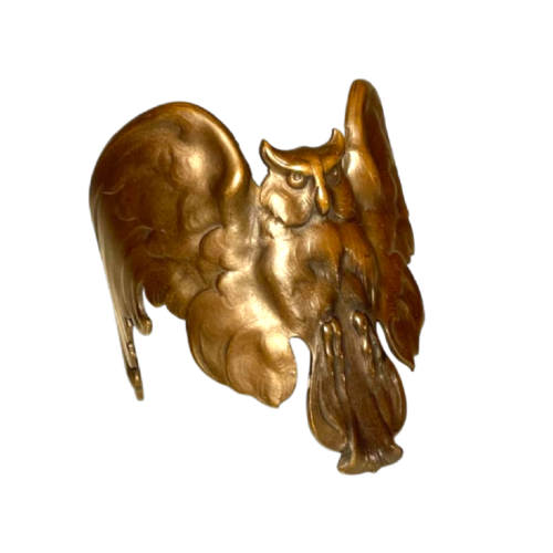 Art Nouveau bracelet ‘Owl with spread wings’ bronze with copper patina, late 19th