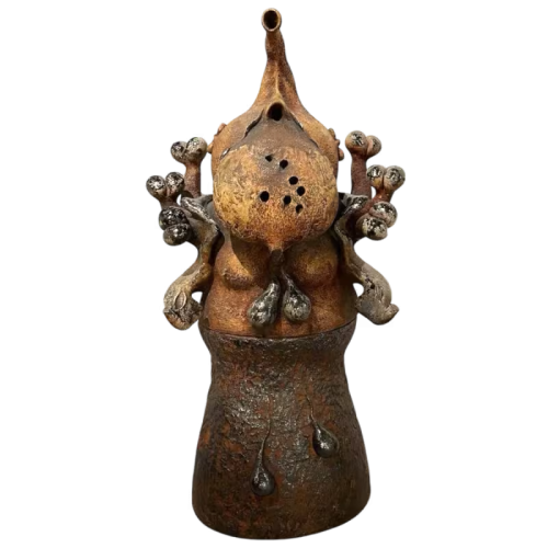 YVES RHAYÉ, monumental sculpture in glazed ceramic, fantastic surrealism, ca 1970