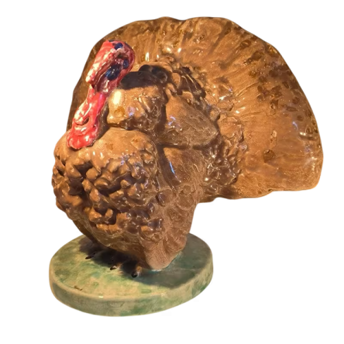 DOMIEN INGELS for CERAMAES 'Turkey' rare polychrome animal sculpture ca 1930