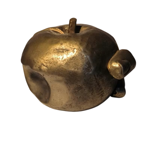 A. Pisani “The Apple” surrealist Pop Art sculpture in silvered bronze 1974